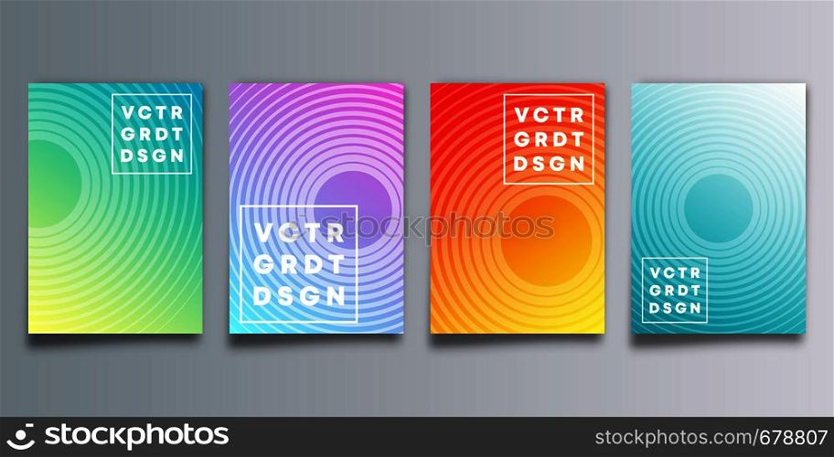 Set of colorful gradient cover with circles for flyer, poster, brochure, typography or other printing products. Vector illustration.. Set of colorful gradient cover with circles for flyer, poster, brochure, typography or other printing products