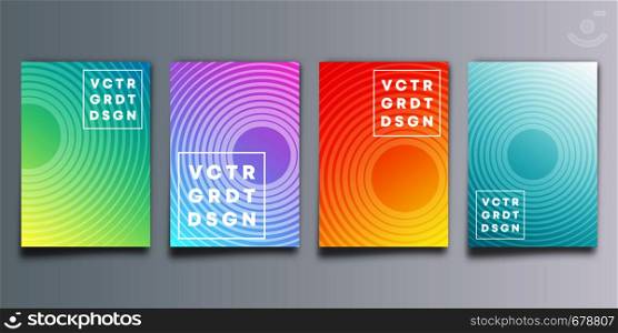 Set of colorful gradient cover with circles for flyer, poster, brochure, typography or other printing products. Vector illustration.. Set of colorful gradient cover with circles for flyer, poster, brochure, typography or other printing products