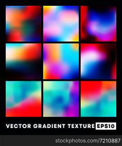 Set of colorful gradient texture pattern background. Vector illustartion.. Set of colorful gradient texture pattern background. Vector illustartion