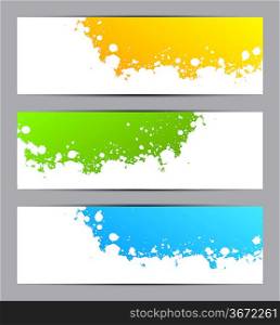 Set of colorful grunge banners