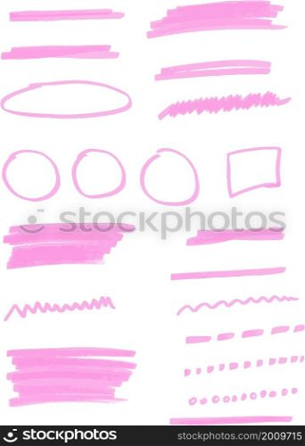 Set of colorful highlight elements. Vector illustration