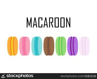 Set of colorful Macaroons isolated on white background