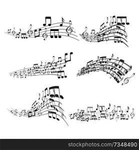 Set of Colorful Musical Notes Illustration