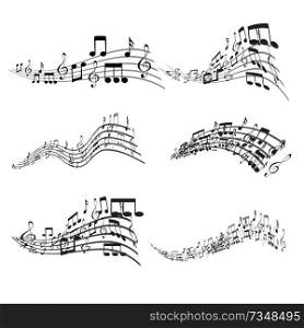 Set of Colorful Musical Notes Illustration
