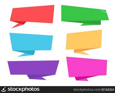 Set of colorful origami speech bubble - Vector illustration