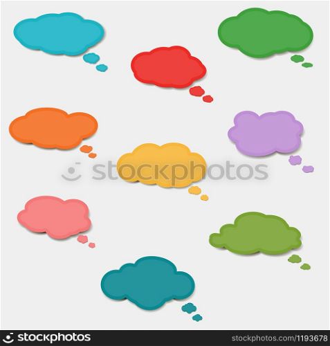 Set of colorful speech bubbles, vector illustration. Set of colorful speech bubbles, vector