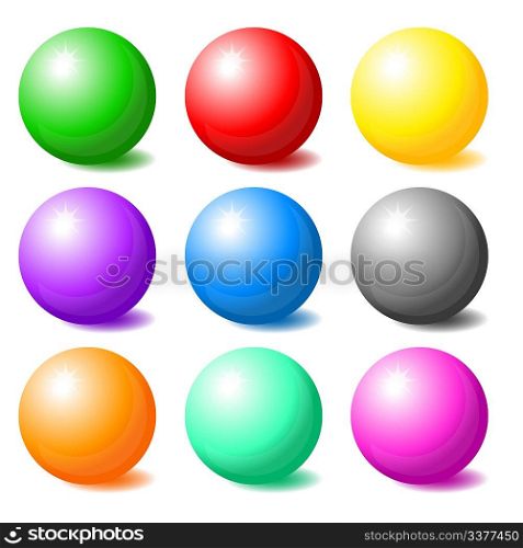 Set of colorful spheres