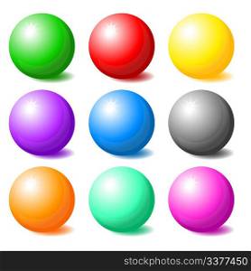 Set of colorful spheres