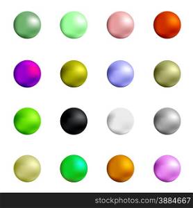 Set of Colorful Spheres Isolated on White Background.. Colorful Spheres