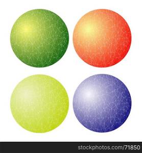 Set of Colorful Spheres Isolated on White Background.. Set of Colorful Spheres
