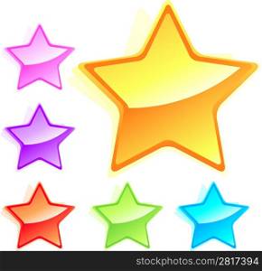 Set of colorful stars