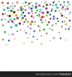 Set of Colorful Stars on White Background. Starry Pattern. Set of Colorful Stars