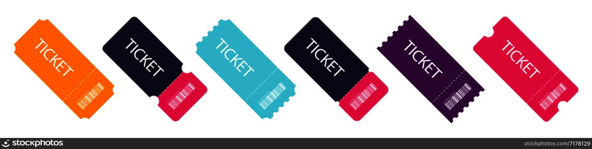 Set of colorful ticket. Blank Template Tickets. Eps10. Set of colorful ticket. Blank Template Tickets