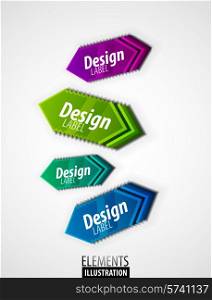 Set of colorful vector arrow labels with sample text