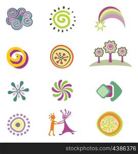 Set of colorful vector design elements
