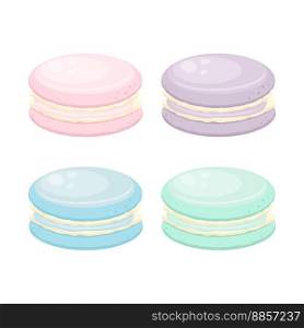 Set of colorful vector French macarons. Mint, Lavender and Raspbery macarons. Cafe, menu, restaurant Vector EPS10. Set of colorful vector French macarons. Mint, Lavender and Raspbery macarons. Cafe, menu, restaurant