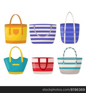 Set of colorful women’s summer bags. Colorful women’s shopping bags.. Set of colorful women’s summer bags. Colorful women’s shopping bags