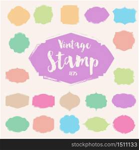 Set of colour vintage Stamp ,Blank frame. Illustration eps 10