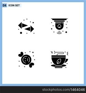 Set of Commercial Solid Glyphs pack for arrows, dessert, right, closed, sweets Editable Vector Design Elements