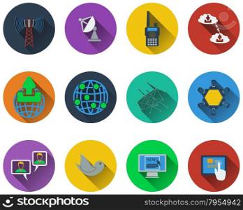 Set of communication icons in flat design