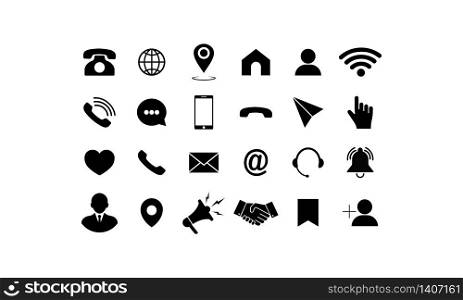 Set of communication icons. Phone, mobile phone, retro phone, location, mail and web site symbols on isolated background for applications, web, app. EPS 10 vector. Set of communication icons. Phone, mobile phone, retro phone, location, mail and web site symbols on isolated background for applications, web, app. EPS 10 vector.