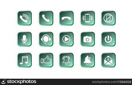 Set of communication icons set modern button . Phone, mobile phone, retro phone, mail and web site symbols on isolated background for applications, web, app. EPS 10 vector. Set of communication icons set modern button . Phone, mobile phone, retro phone, mail and web site symbols on isolated background for applications, web, app. EPS 10 vector.