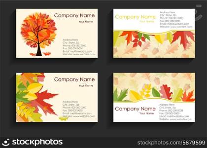 Set of Company Business Card Vector Illustration. EPS10