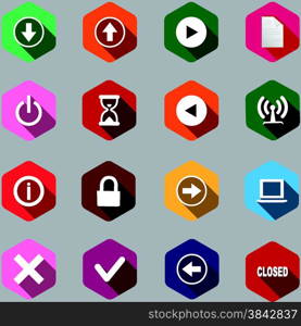 set of computer icons in a flat design