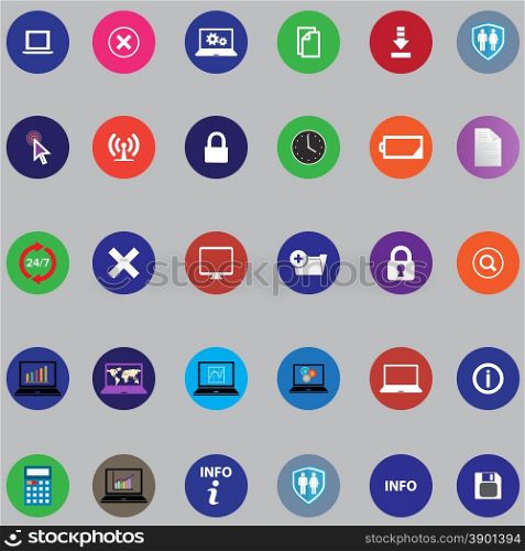 set of computer icons in flat desigh. vector. Set of flat icons for mobile app and web
