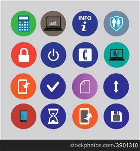 set of computer icons in flat desigh. vector. set of computer icons