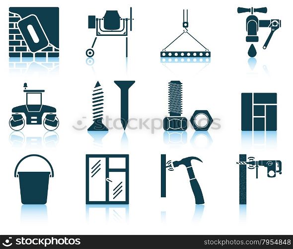 Set of construction icons. EPS 10 vector illustration without transparency.