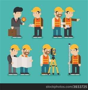 Set of construction worker , eps10 vector format