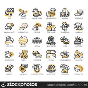 Set of Cookies thin line icons for any web and app project.