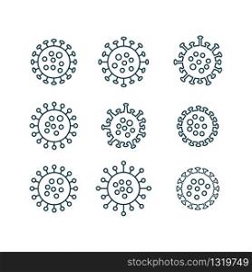 Set of Corona Virus or Covid-19 Drawing