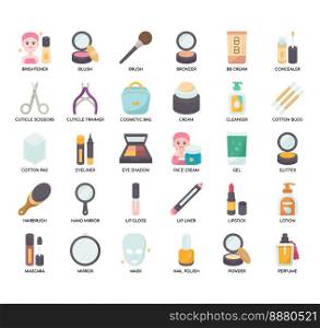 Set of Cosmetic thin line icons for any web and app project.