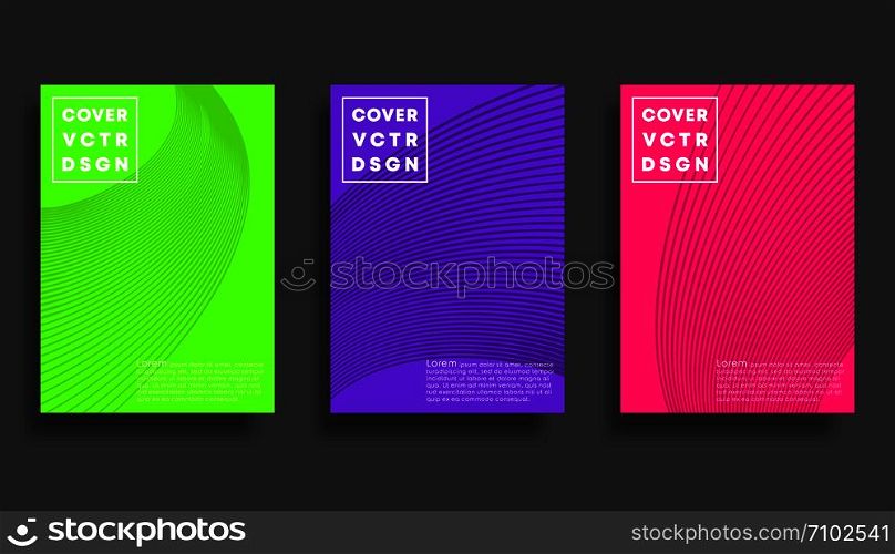 Set of cover templates with lines, minimal design for flyer, poster, brochure, typography or other printing products. Vector illustration.. Set of cover templates with lines, minimal design for flyer, poster, brochure, typography or other printing products