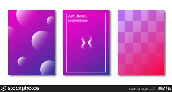 Set of Covers design, Transparency rectangle and circle with gradient background, Pattern of covers template set, Vector illustration