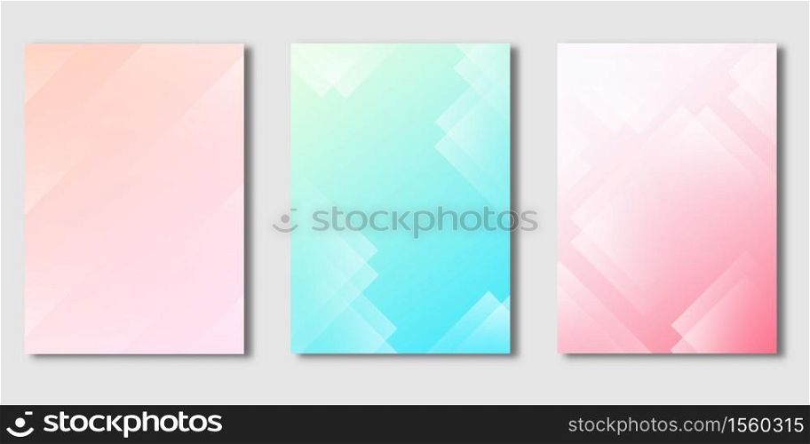 Set of Covers design, Transparency rectangle with gradient background, Pattern of covers template set, Vector illustration