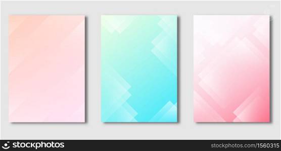 Set of Covers design, Transparency rectangle with gradient background, Pattern of covers template set, Vector illustration