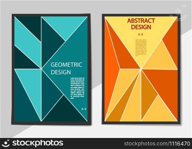 set of covers of A-4 format in the Plsk style with different geometric shapes of different shapes for books, brochures and prints.