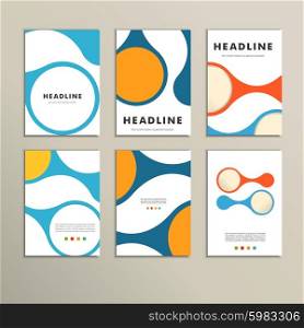 Set of covers with vector abstract figures.. Set of covers with vector abstract figures