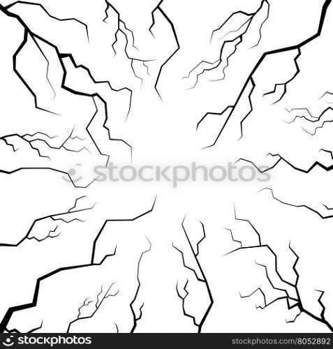 Set of Cracks for Disaster Design Isolated on White Background. Earthquake Failures. Movement of the Earths Crust. Cracks for Disaster Design. Earths Crust
