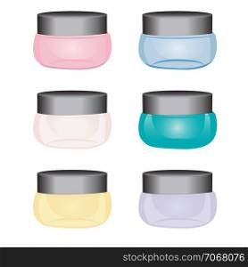 Set of creams of different colors vector