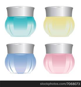 Set of creams on a white background. Vector illustration