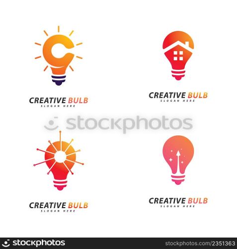 Set of Creative Bulb logo concept vector. Creative Technology Logo design concept
