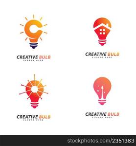 Set of Creative Bulb logo concept vector. Creative Technology Logo design concept