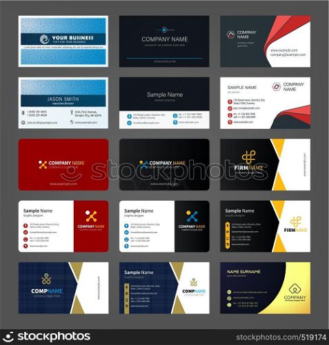 Set of creative business cards templates