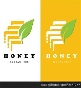 set of creative honey logo with slogan template