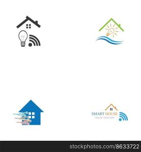 set of creative Smart house logo illustration design