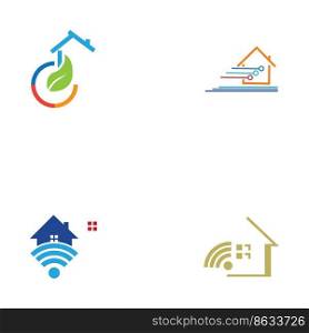 set of creative Smart house logo illustration design